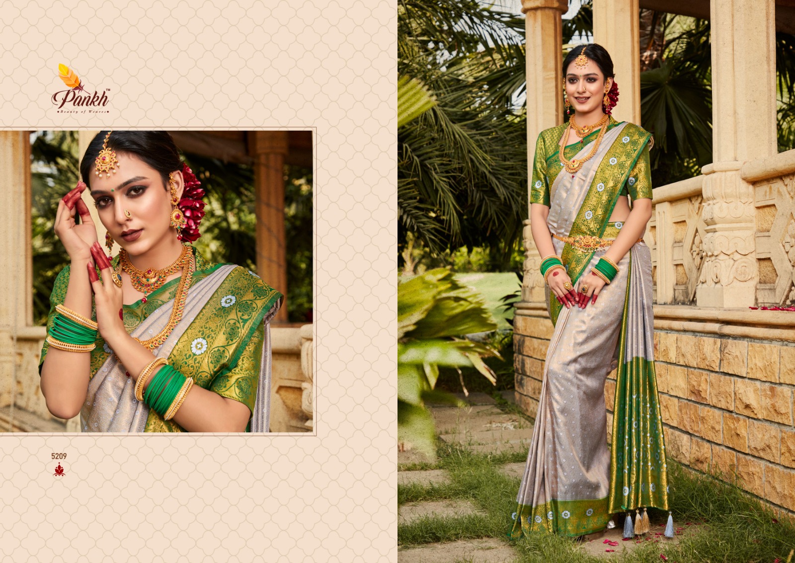 pink lotus pankh virasat vol 1 silk decent look saree catalog