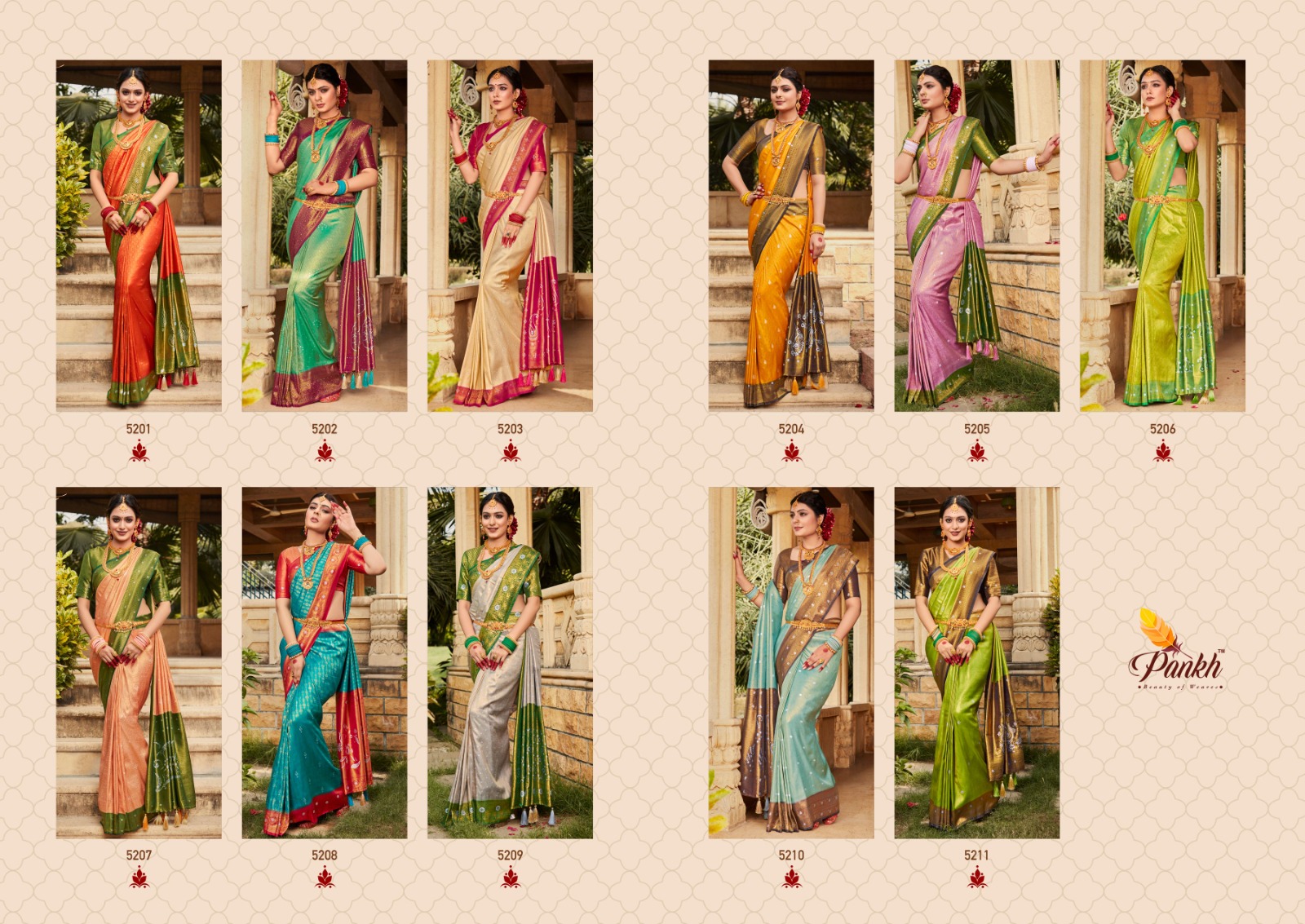 pink lotus pankh virasat vol 1 silk decent look saree catalog