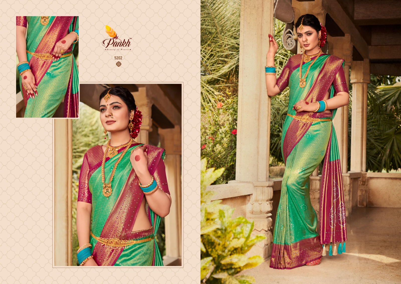 pink lotus pankh virasat vol 1 silk decent look saree catalog