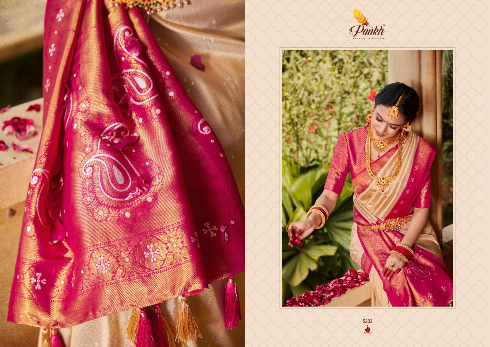 pink lotus pankh virasat vol 1 silk decent look saree catalog