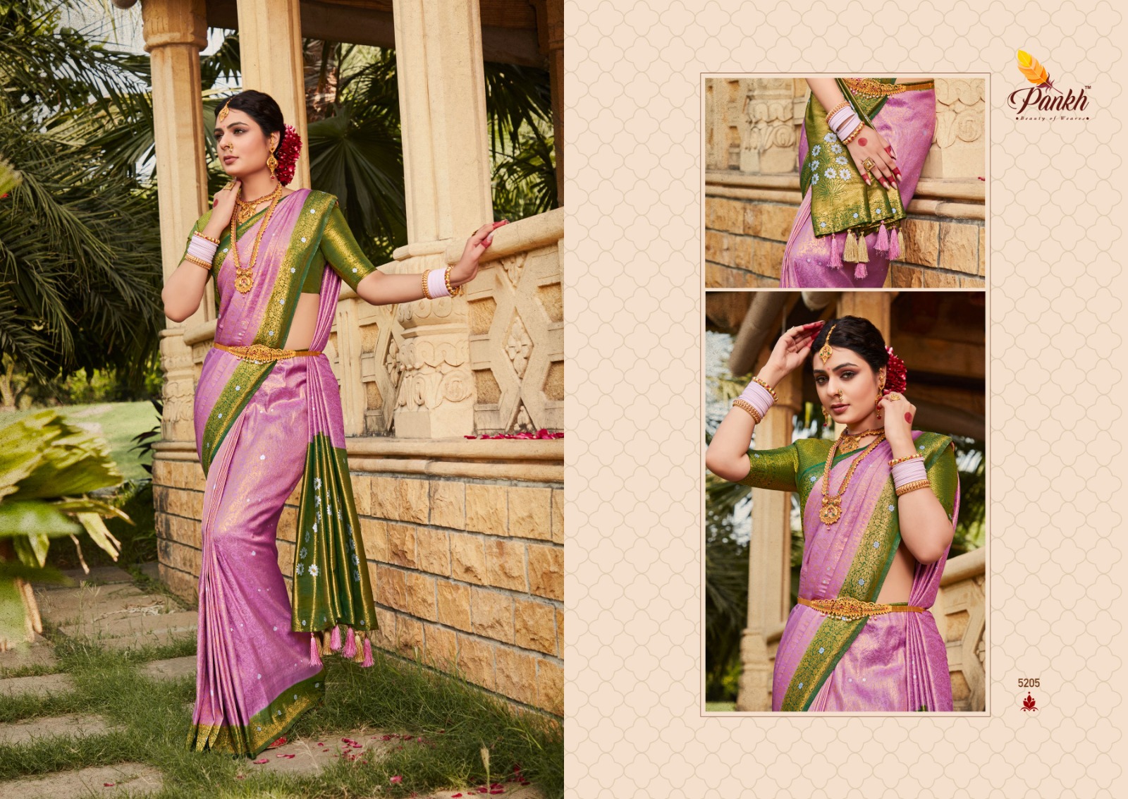 pink lotus pankh virasat vol 1 silk decent look saree catalog