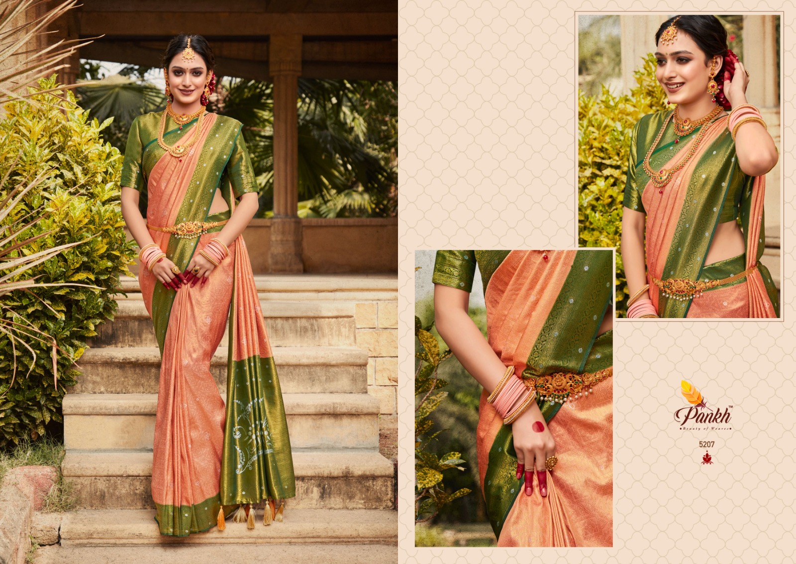 pink lotus pankh virasat vol 1 silk decent look saree catalog