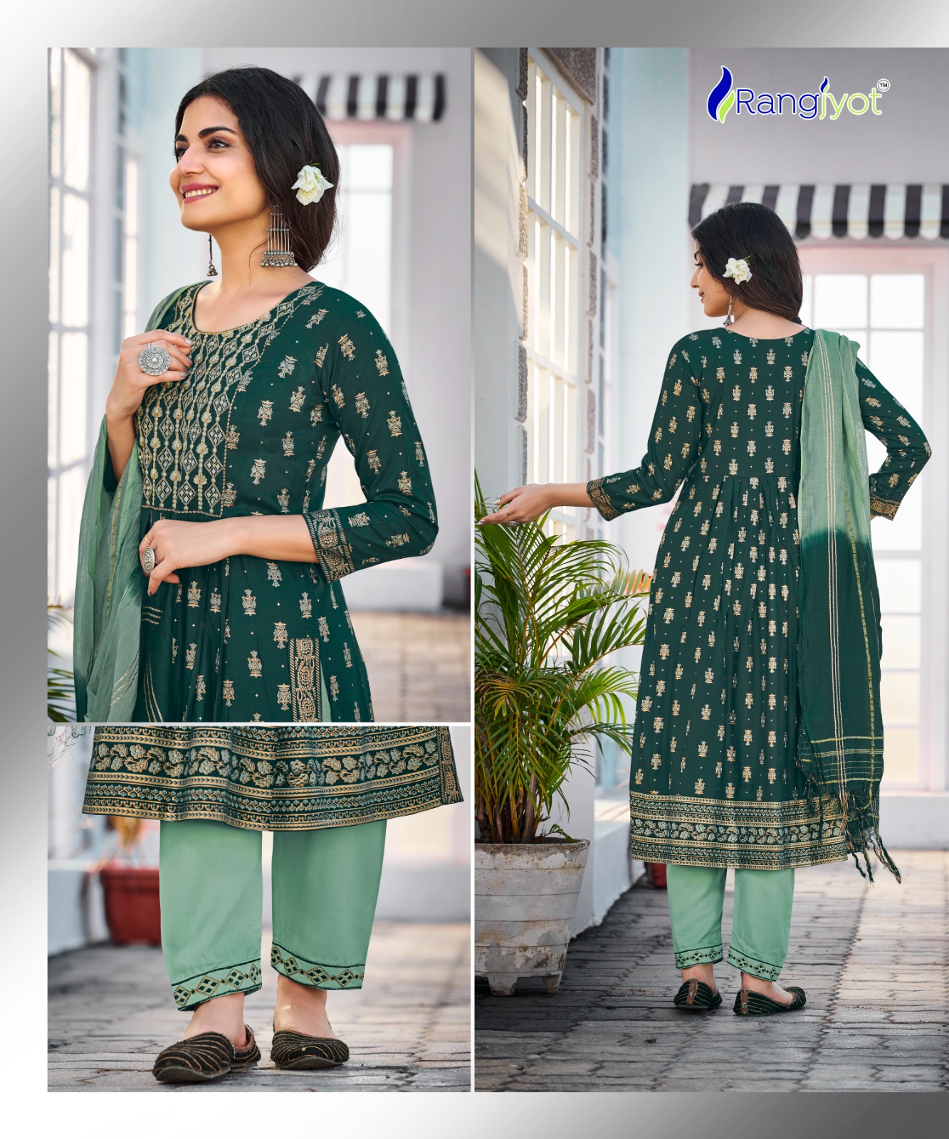 rangjyot  Rangmanch Vol 2 rayon graceful look top pant with dupatta catalog