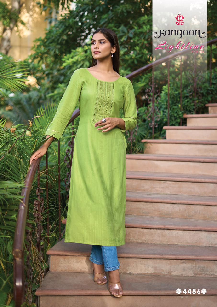 rangoon light line vol 12 fancy catchy look kurti catalog