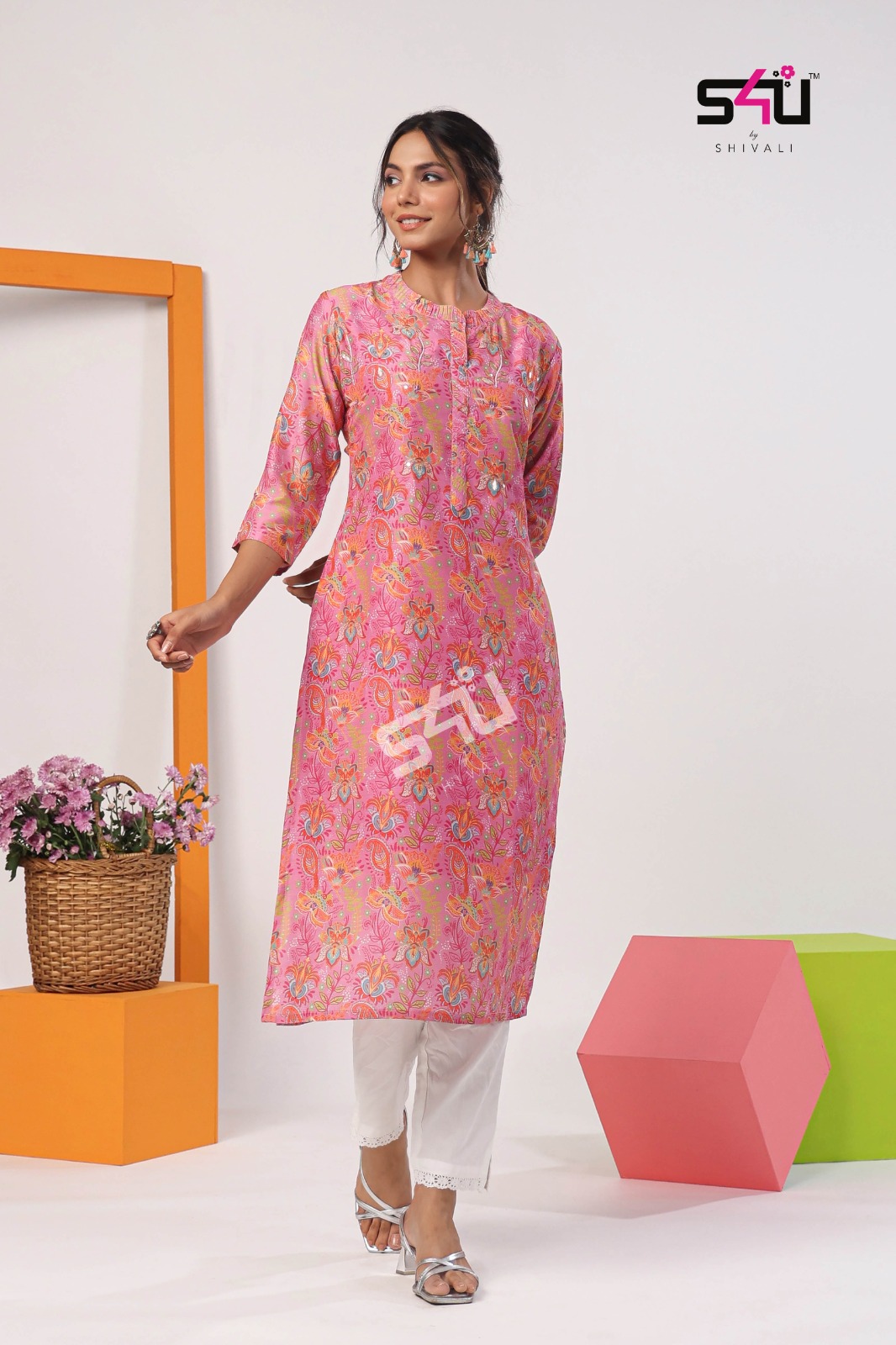 s4u gold vol 5 muslin decent look kurti catalog