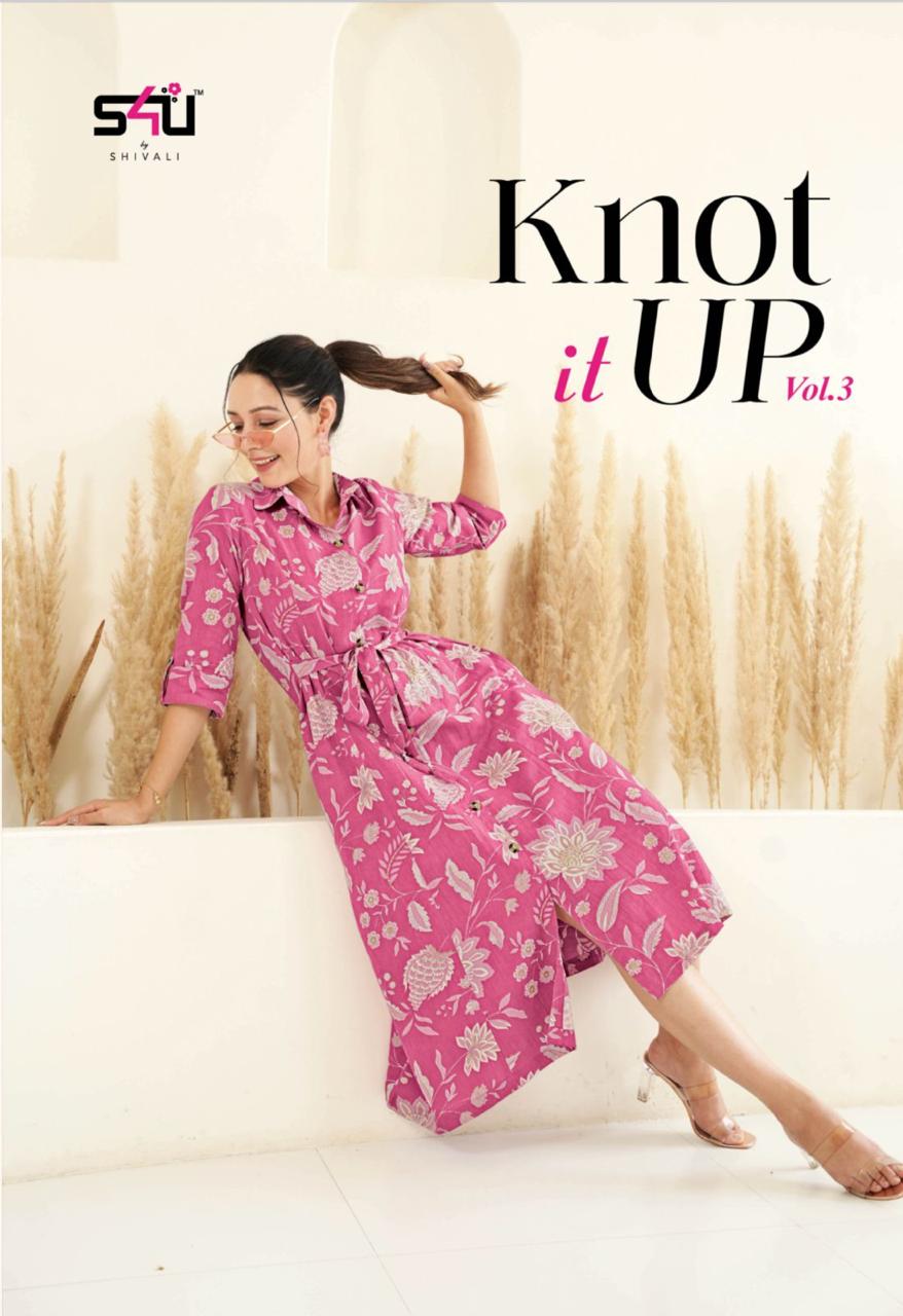 s4u knot it up vol 3 cotton new and modern style kurti catalog