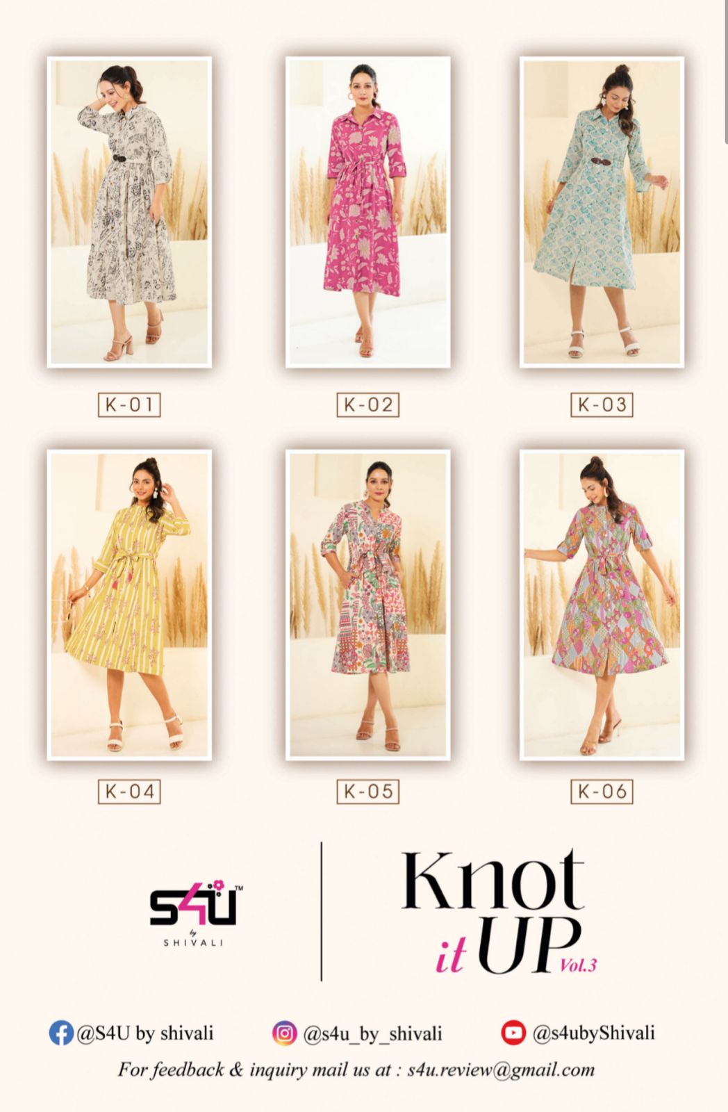 s4u knot it up vol 3 cotton new and modern style kurti catalog