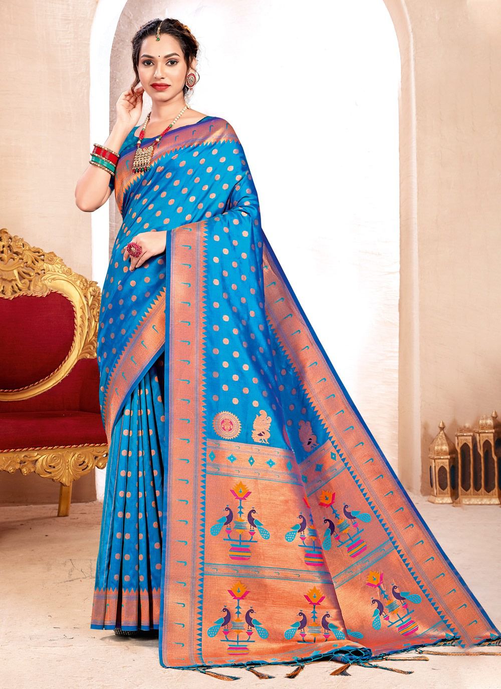 sangam print kavita silk Paithani Silk regal look saree catalog