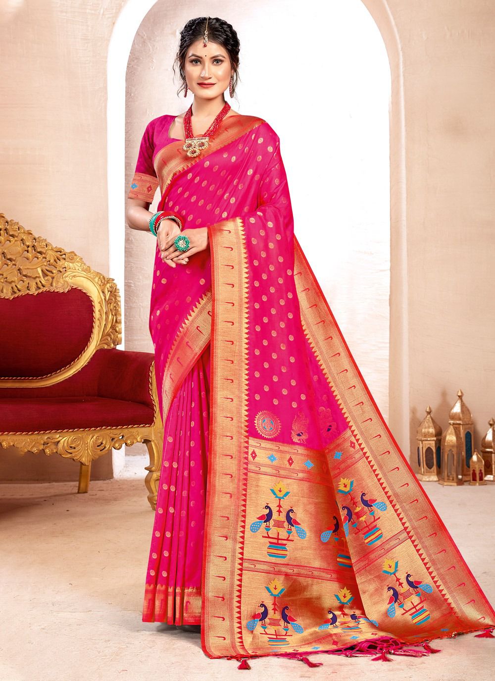 sangam print kavita silk Paithani Silk regal look saree catalog