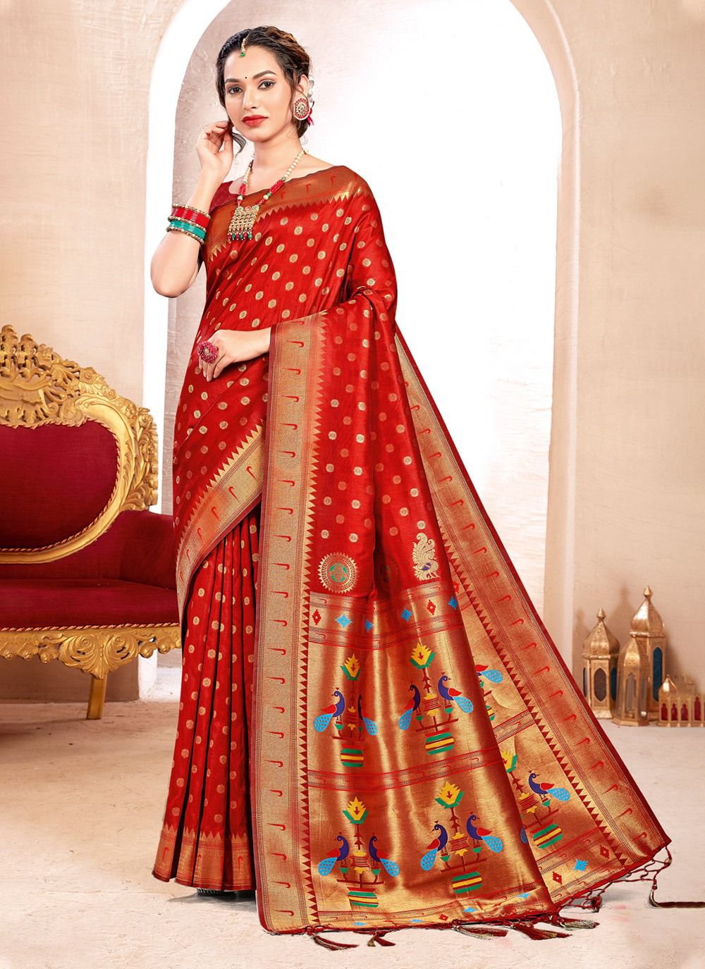 sangam print kavita silk Paithani Silk regal look saree catalog