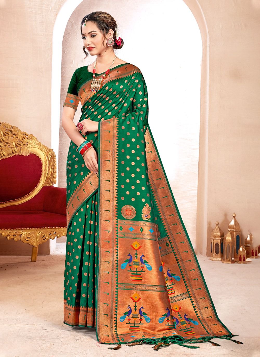 sangam print kavita silk Paithani Silk regal look saree catalog