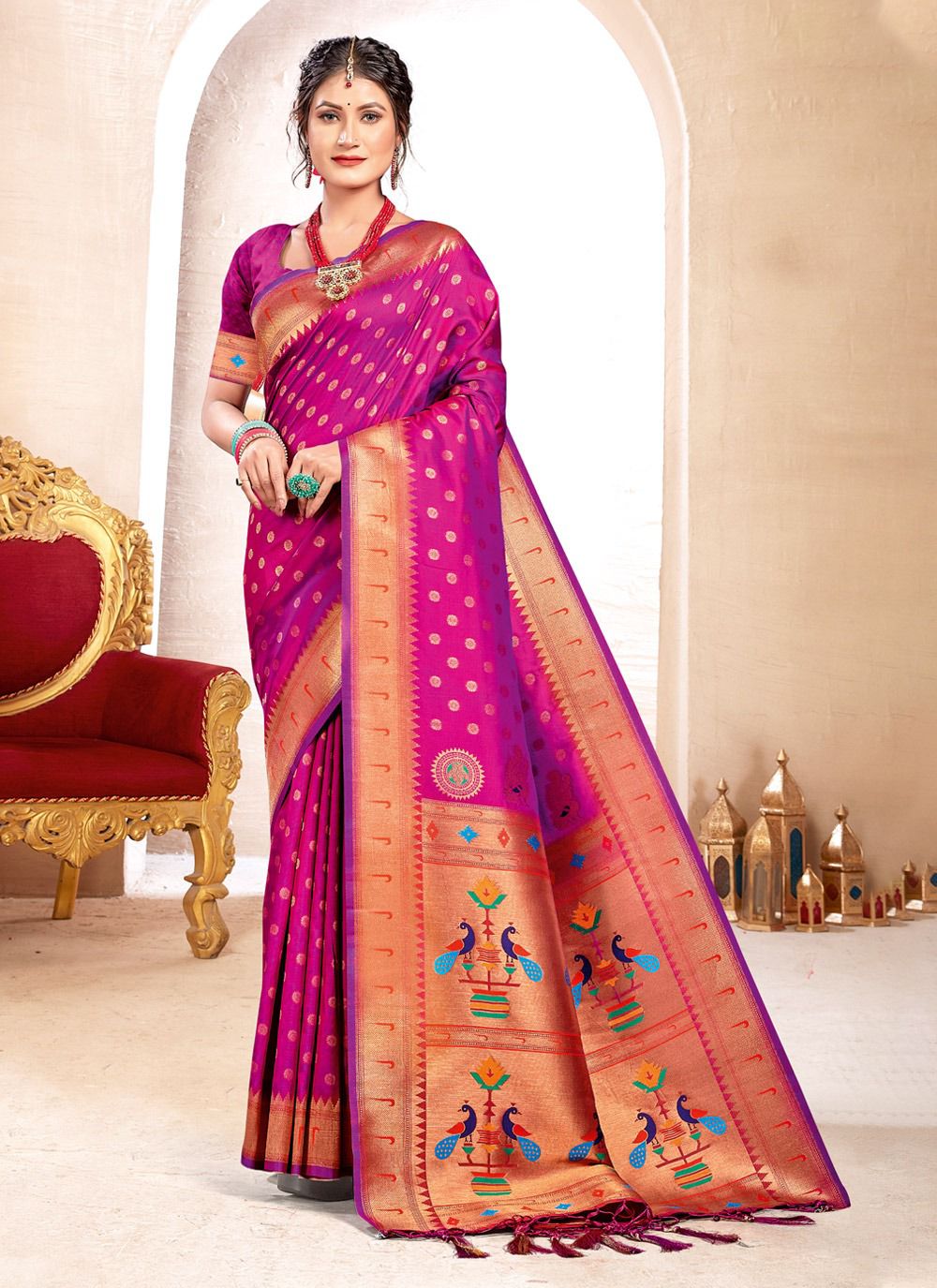 sangam print kavita silk Paithani Silk regal look saree catalog