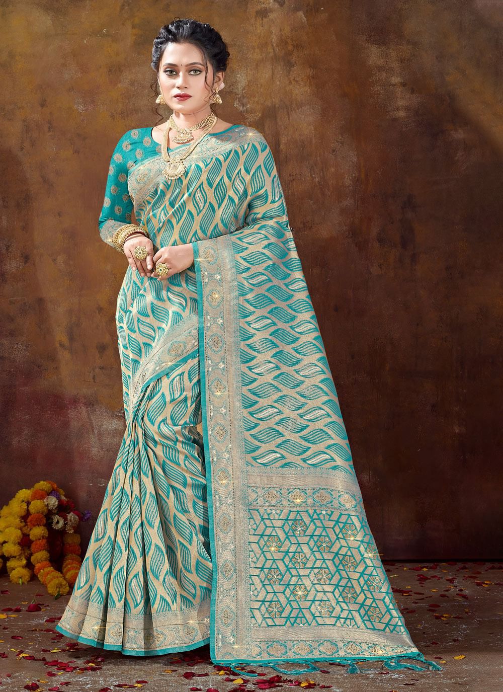 sangam print lajja organza regal look saree catalog