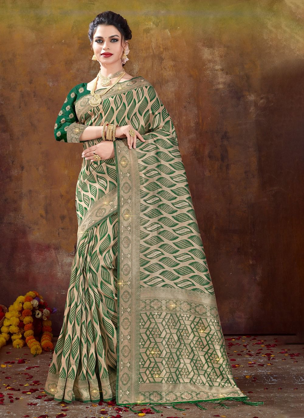 sangam print lajja organza regal look saree catalog