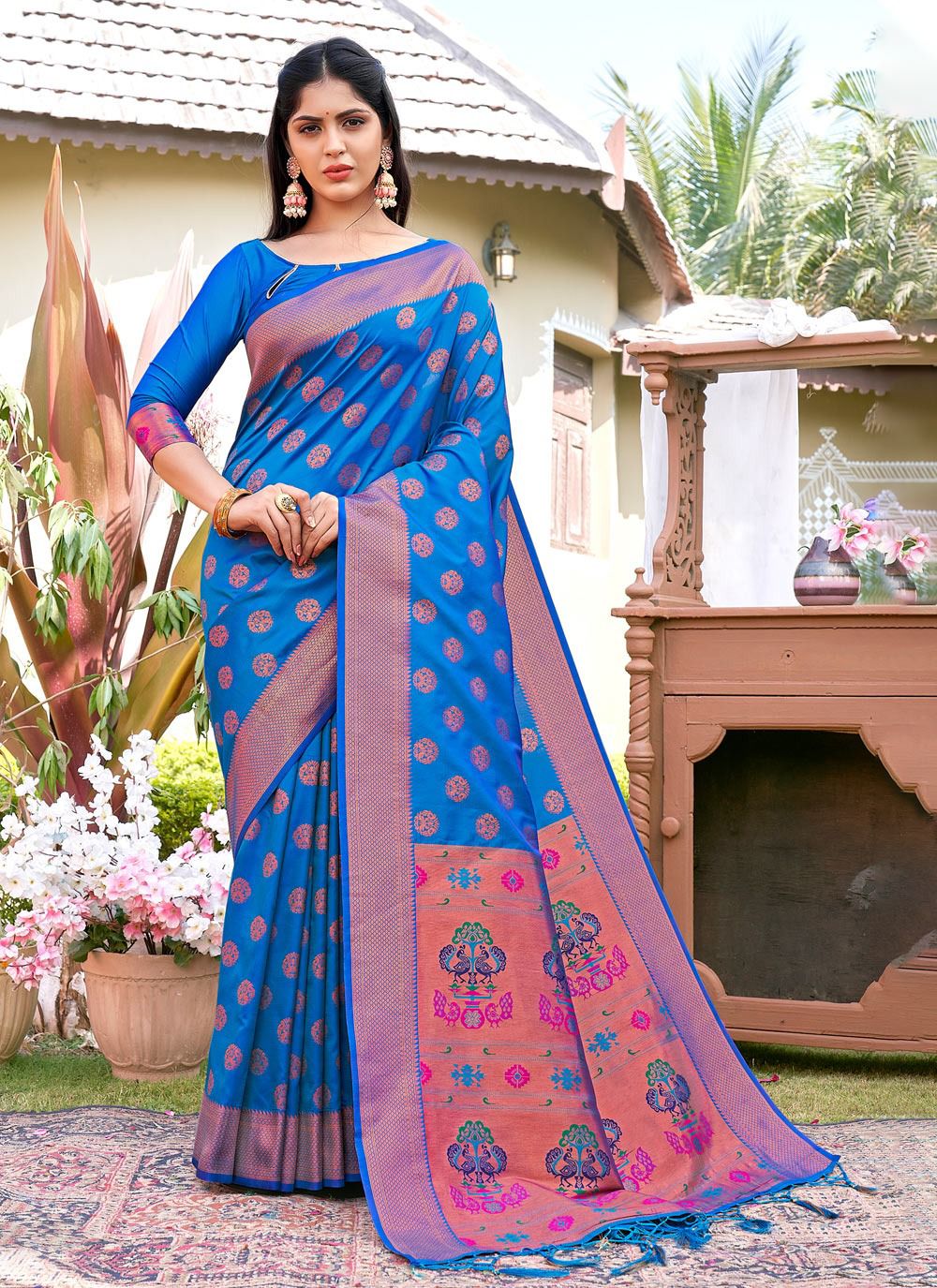 sangam print maitri silk silk decent look saree catalog