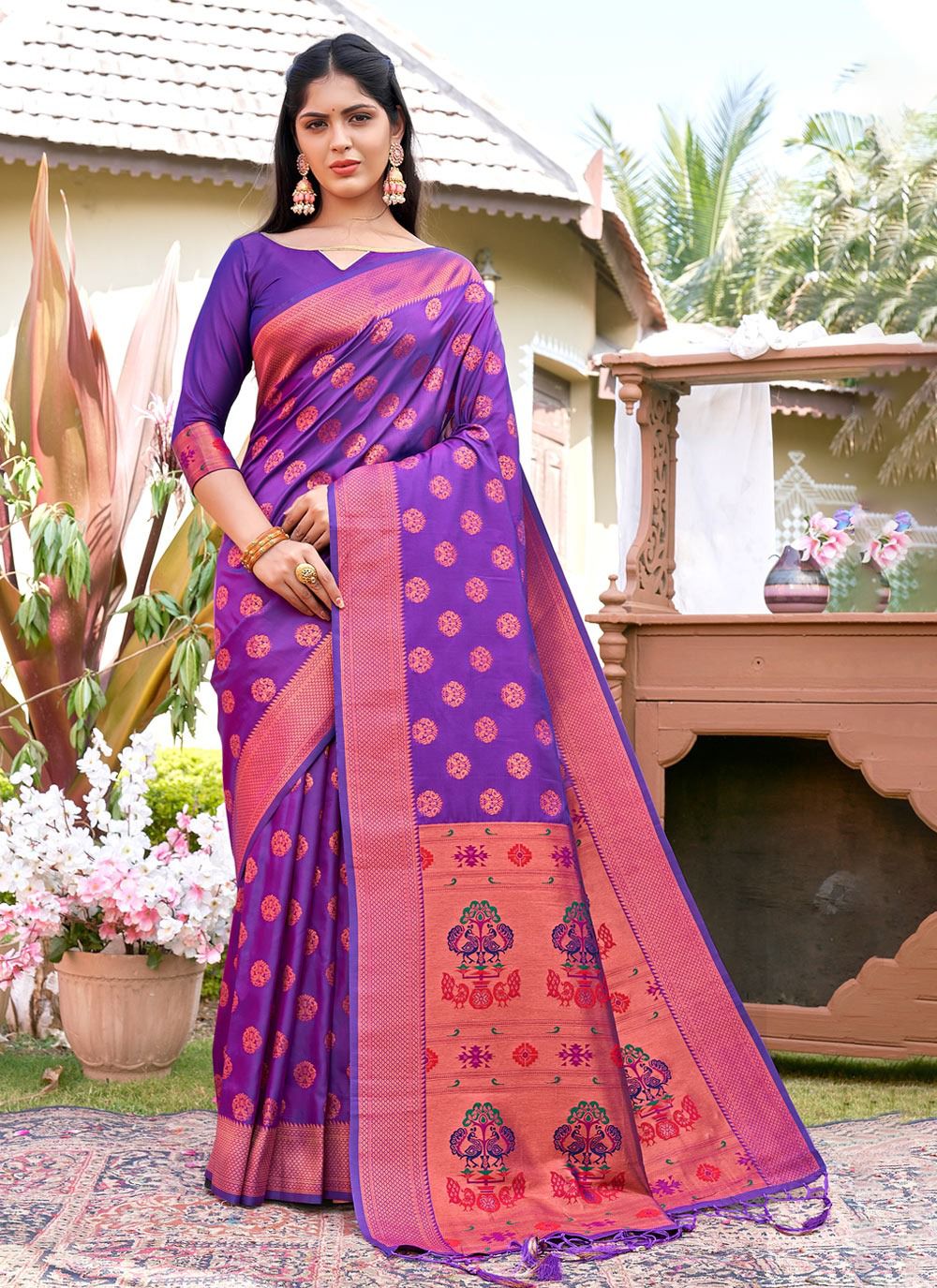 sangam print maitri silk silk decent look saree catalog