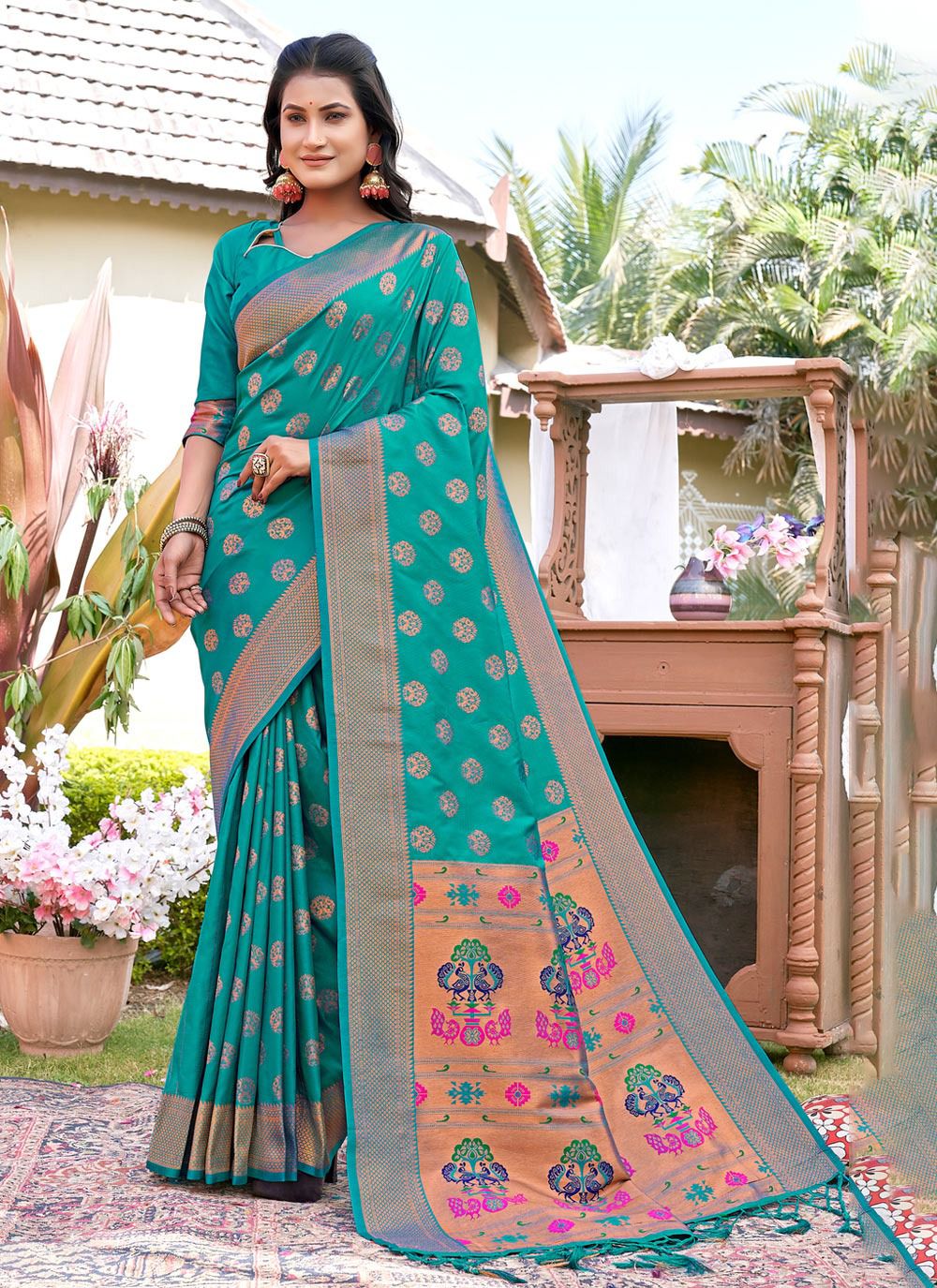 sangam print maitri silk silk decent look saree catalog