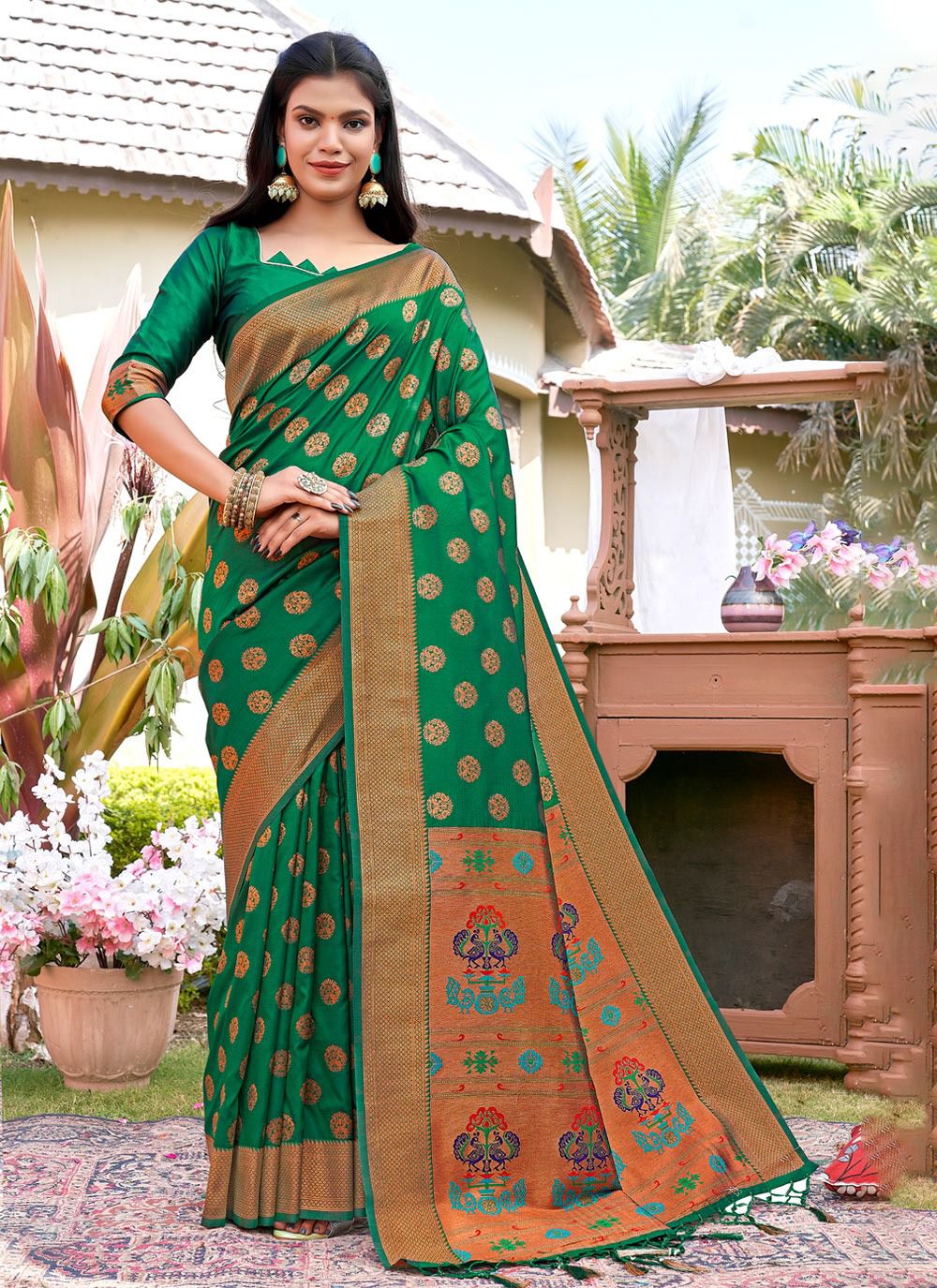 sangam print maitri silk silk decent look saree catalog