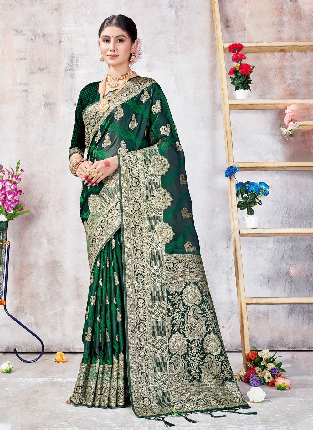 sangam print mukta Banarasi Silk regal look saree catalog