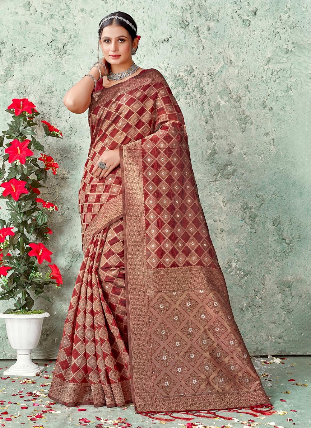 sangam print nandita organza graceful look saree catalog