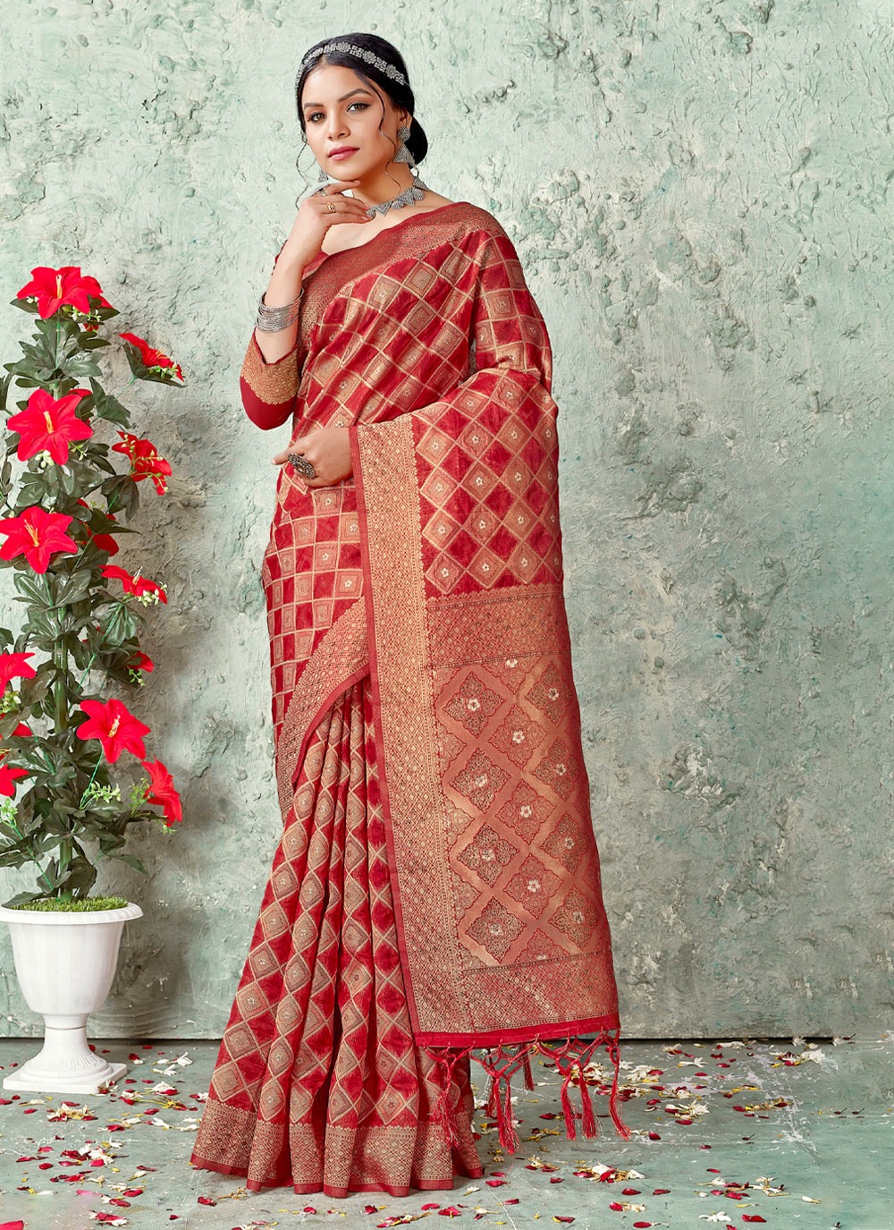 sangam print nandita organza graceful look saree catalog