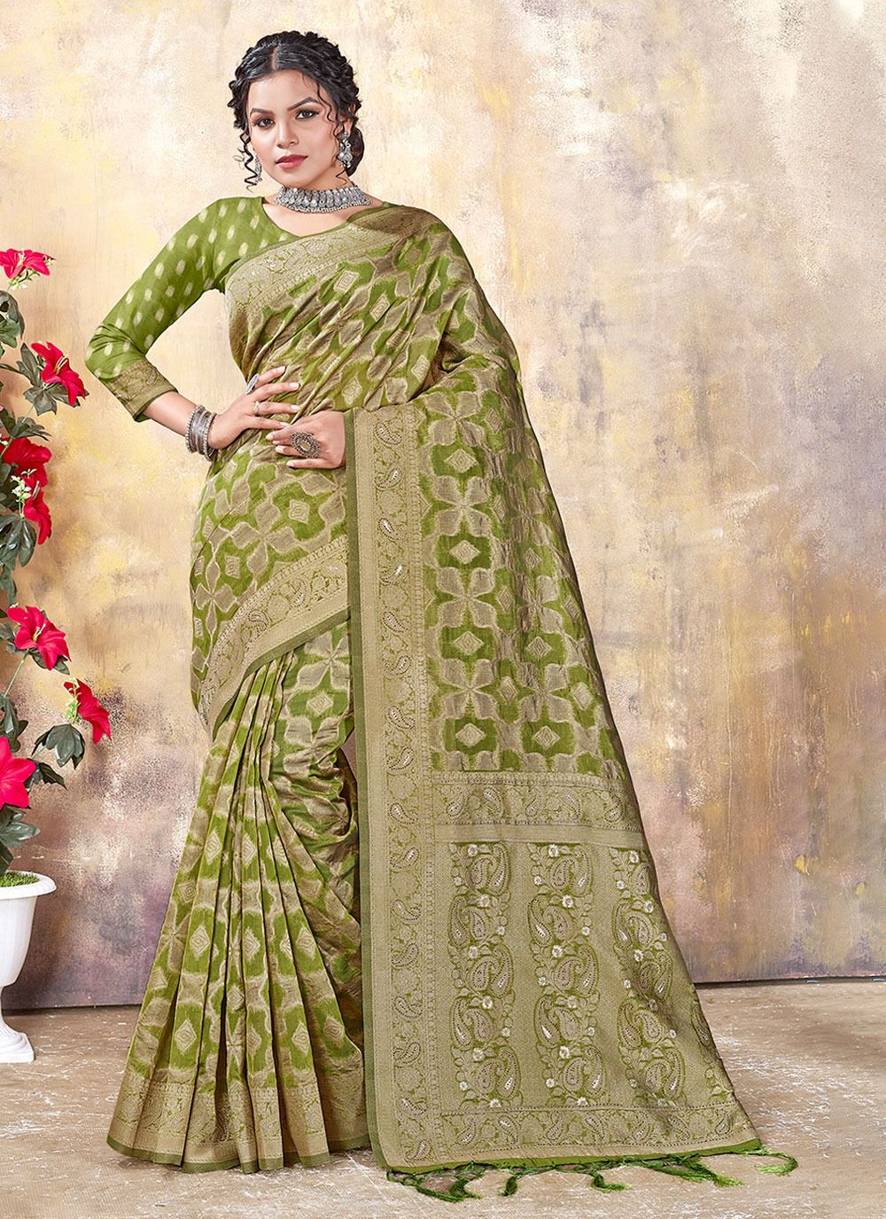 sangam print Nyansi organza regal look saree catalog