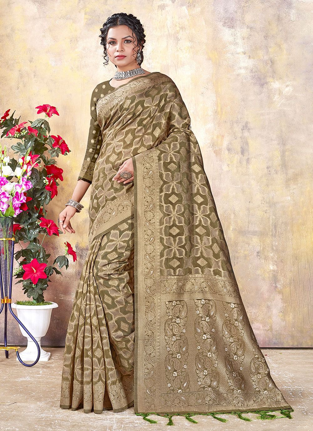 sangam print Nyansi organza regal look saree catalog