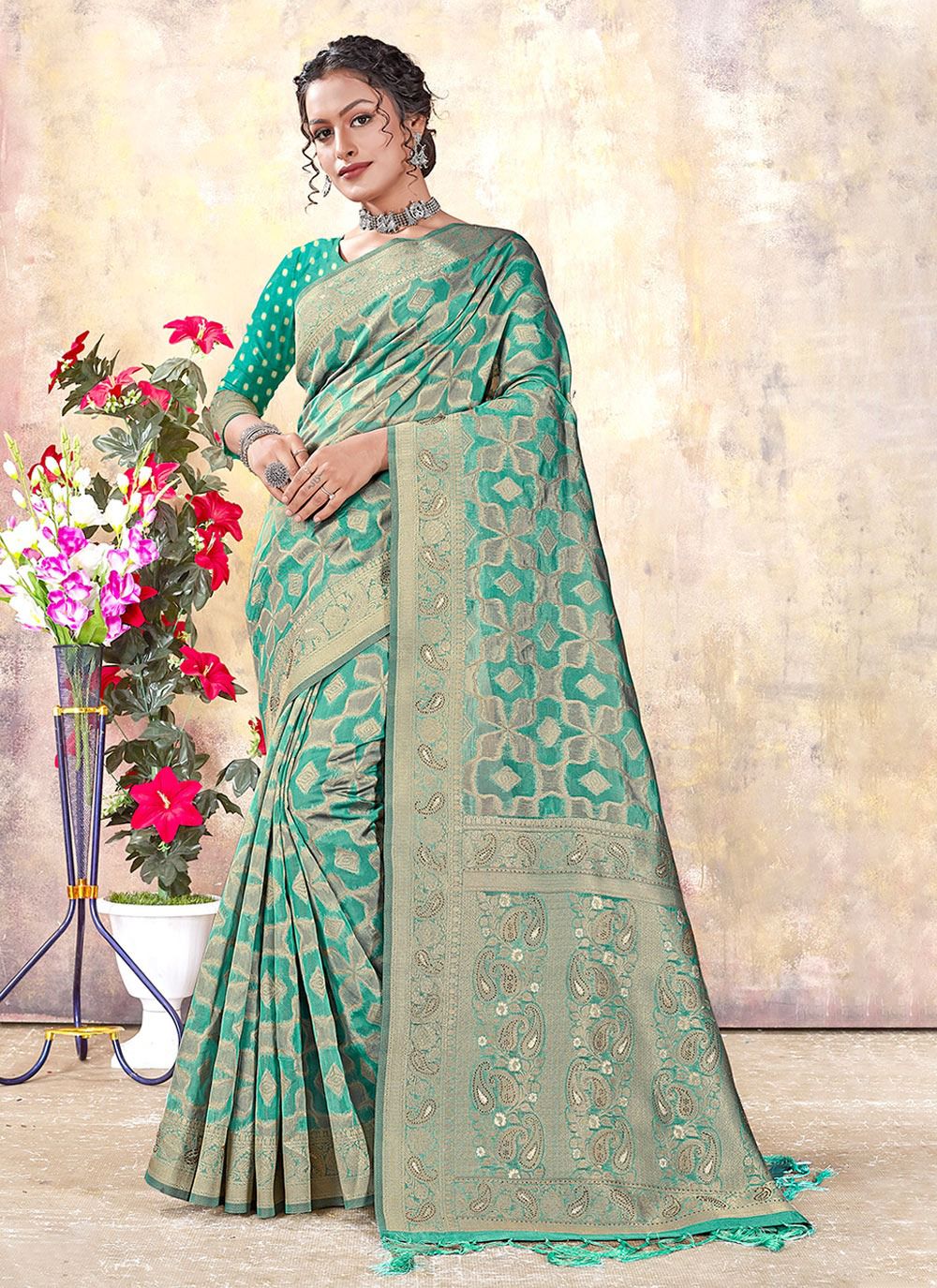 sangam print Nyansi organza regal look saree catalog