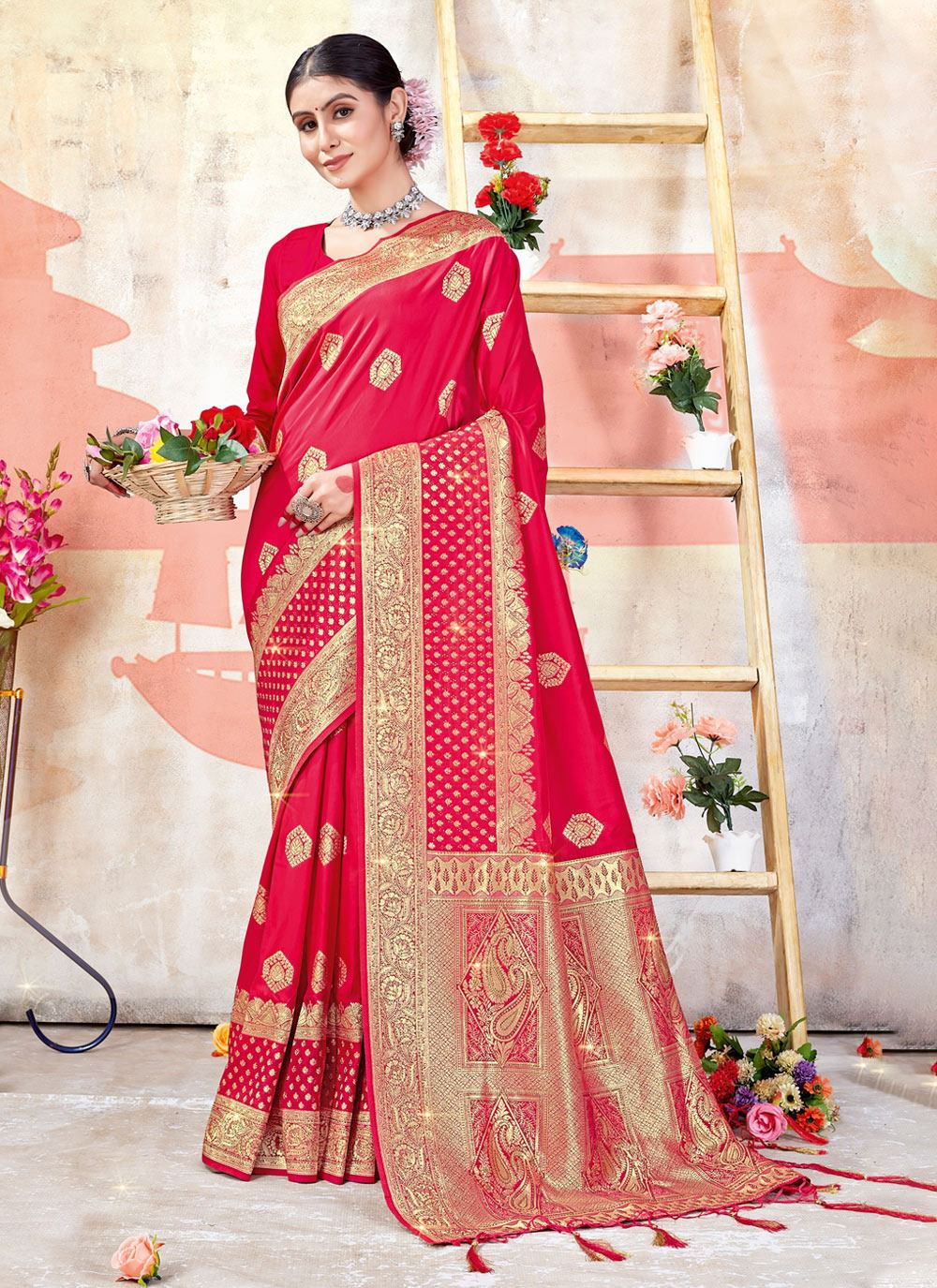 sangam print sarover Banarasi Silk regal look saree catalog