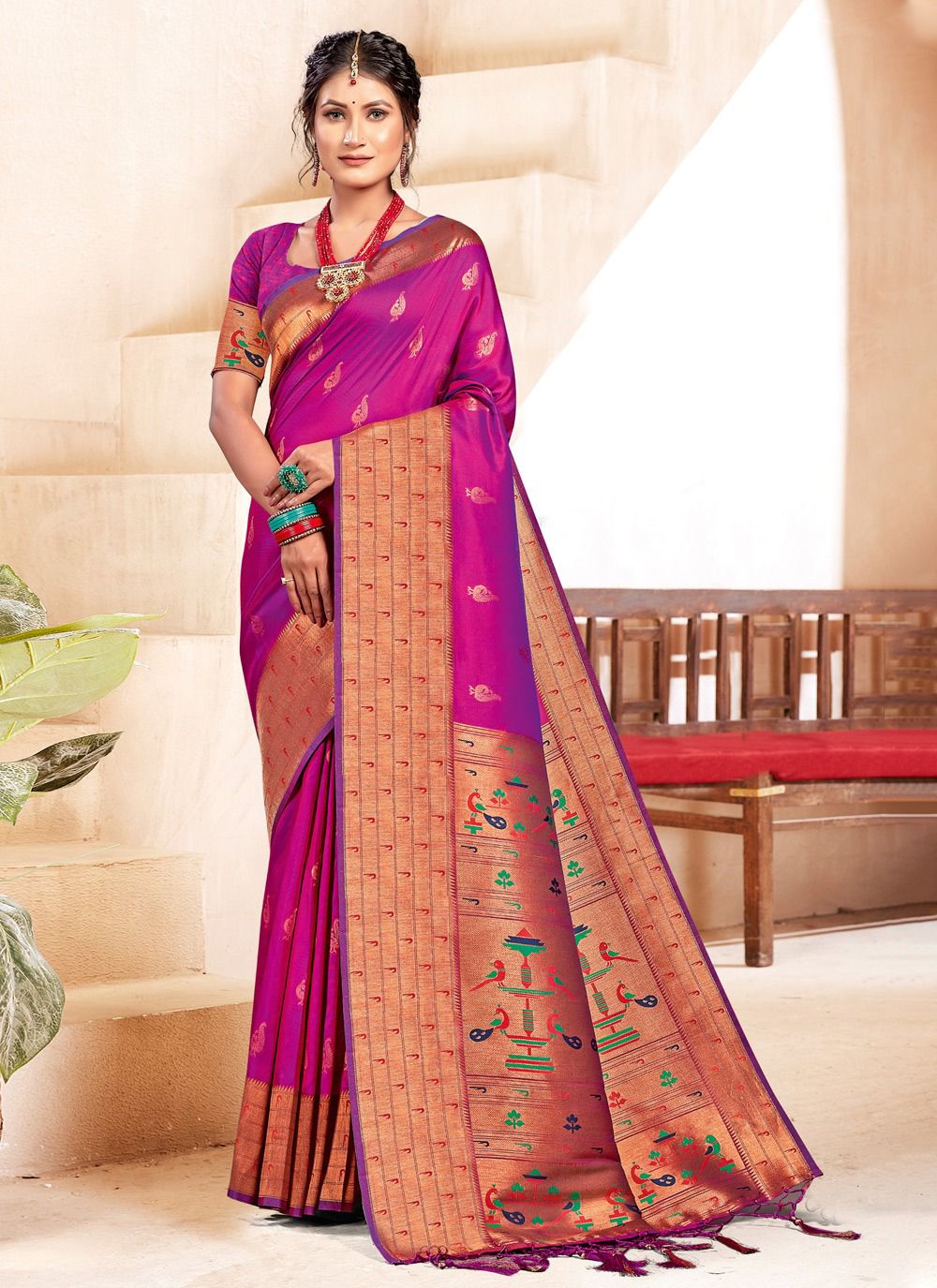 sangam print shubhmangal silk gorgeous look saree catalog