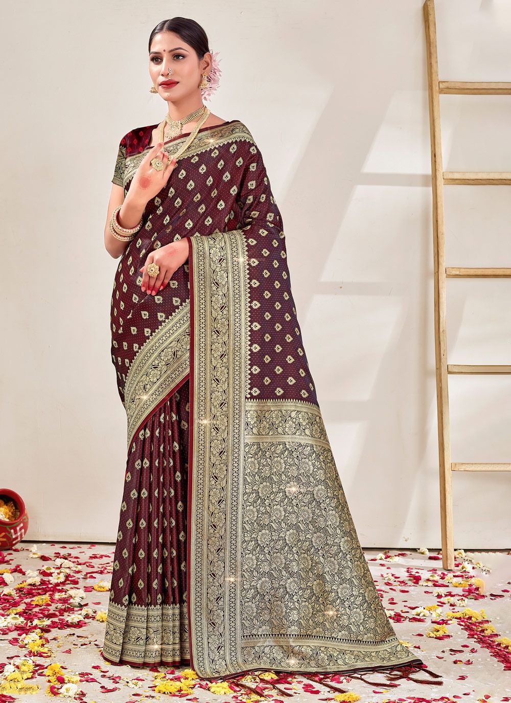 sangam print tanya Banarasi Silk regal look saree catalog