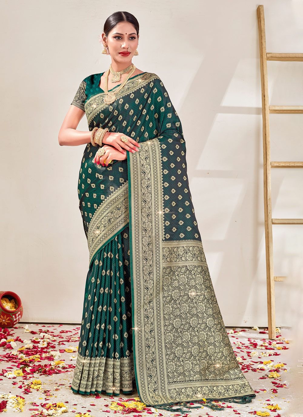 sangam print tanya Banarasi Silk regal look saree catalog