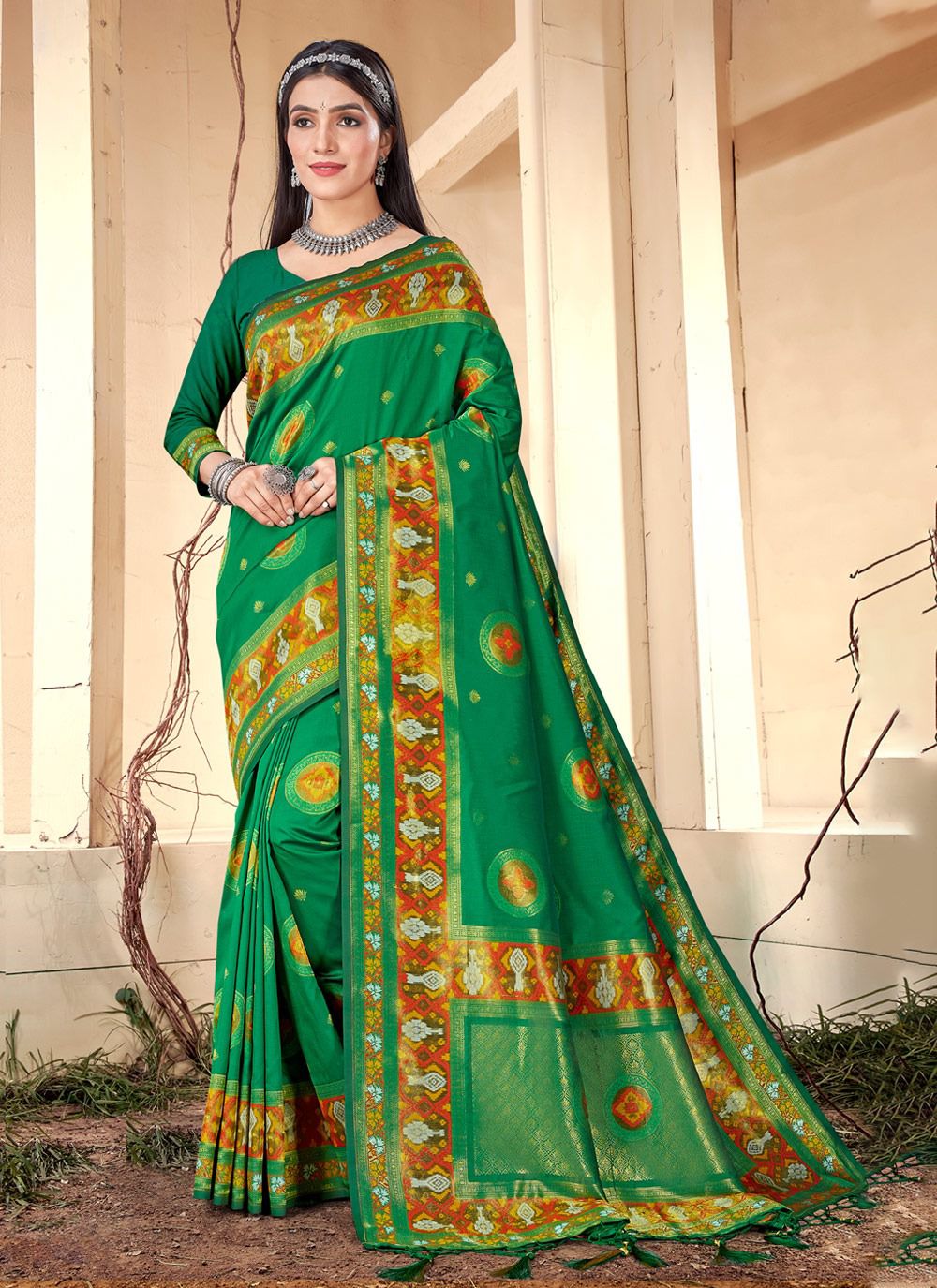 sangam print vishaka Banarasi Silk regal look saree catalog