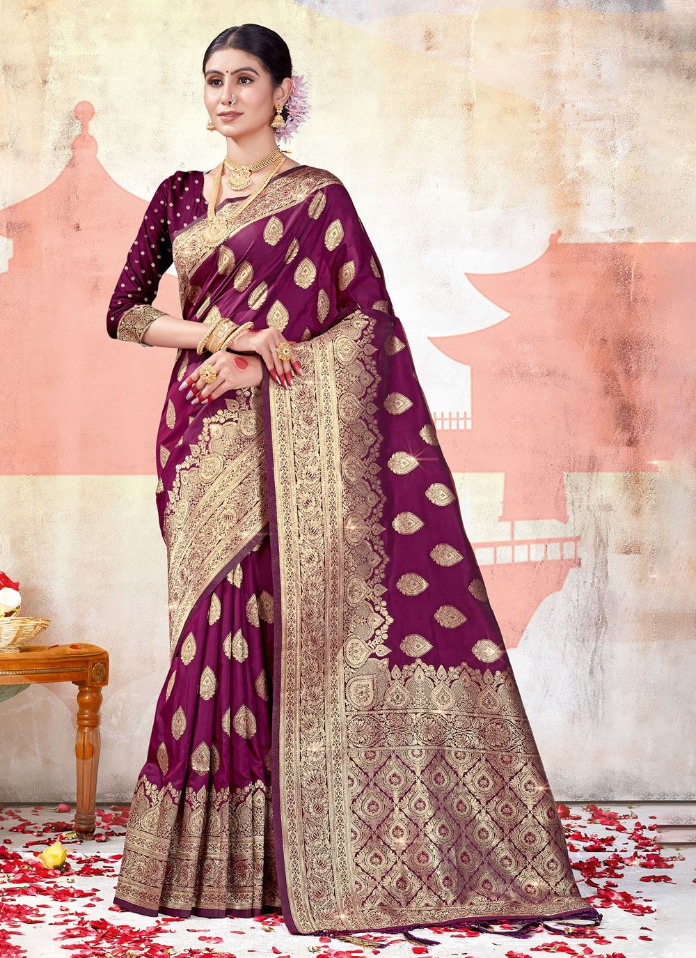 sangam saree vatika Banarasi Silk elegant look saree catalog