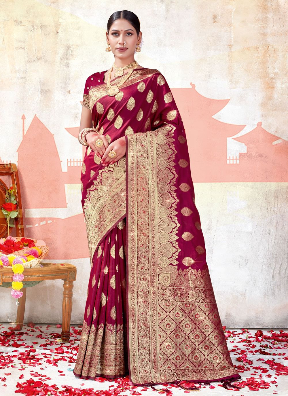 sangam saree vatika Banarasi Silk elegant look saree catalog