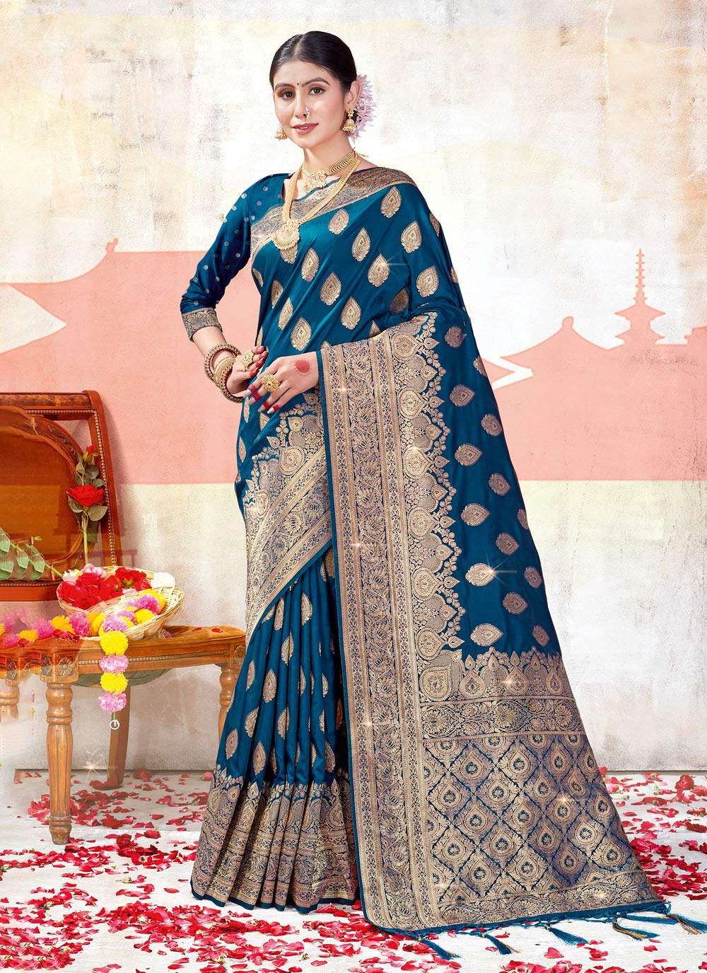 sangam saree vatika Banarasi Silk elegant look saree catalog