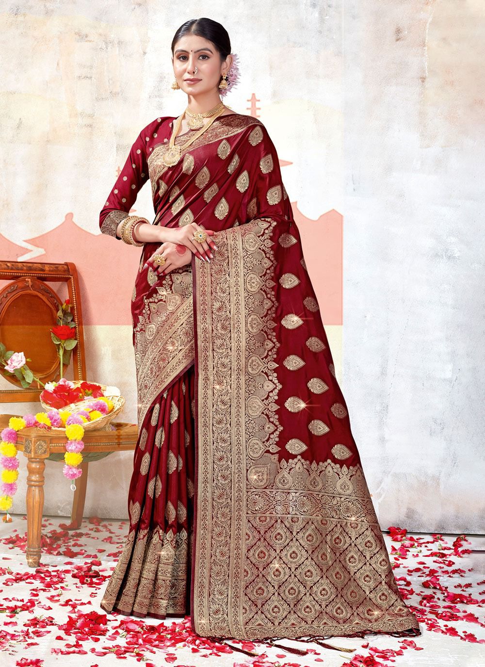 sangam saree vatika Banarasi Silk elegant look saree catalog