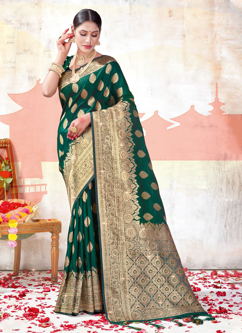 sangam saree vatika Banarasi Silk elegant look saree catalog