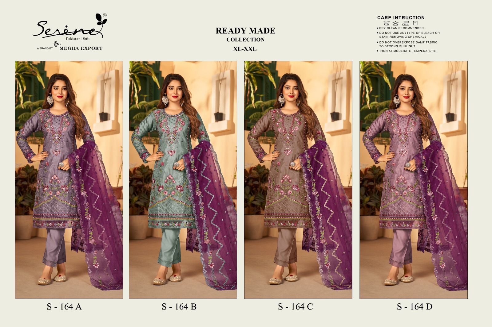 serine serine d no s 164 Organza regal look Kurti Pant With Dupatta catalog