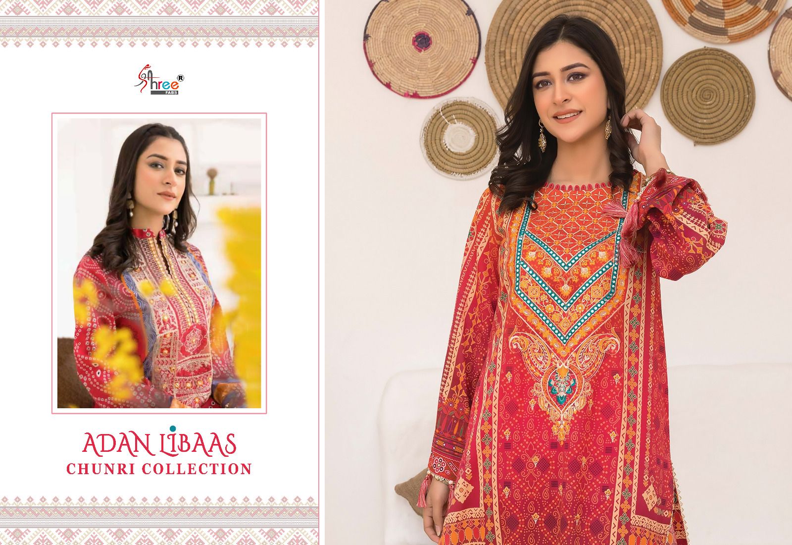 shree fabs Adan Libaas Chunari Collection cotton attrective look salwar suit with siffon dupatta catalog