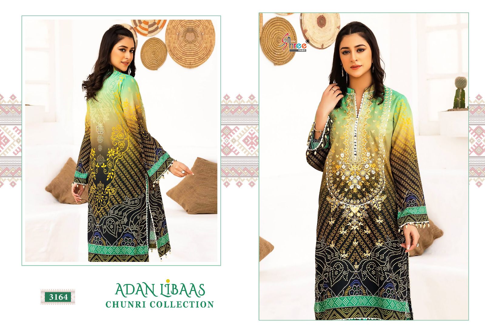 shree fabs Adan Libaas Chunari Collection cotton attrective look salwar suit with siffon dupatta catalog