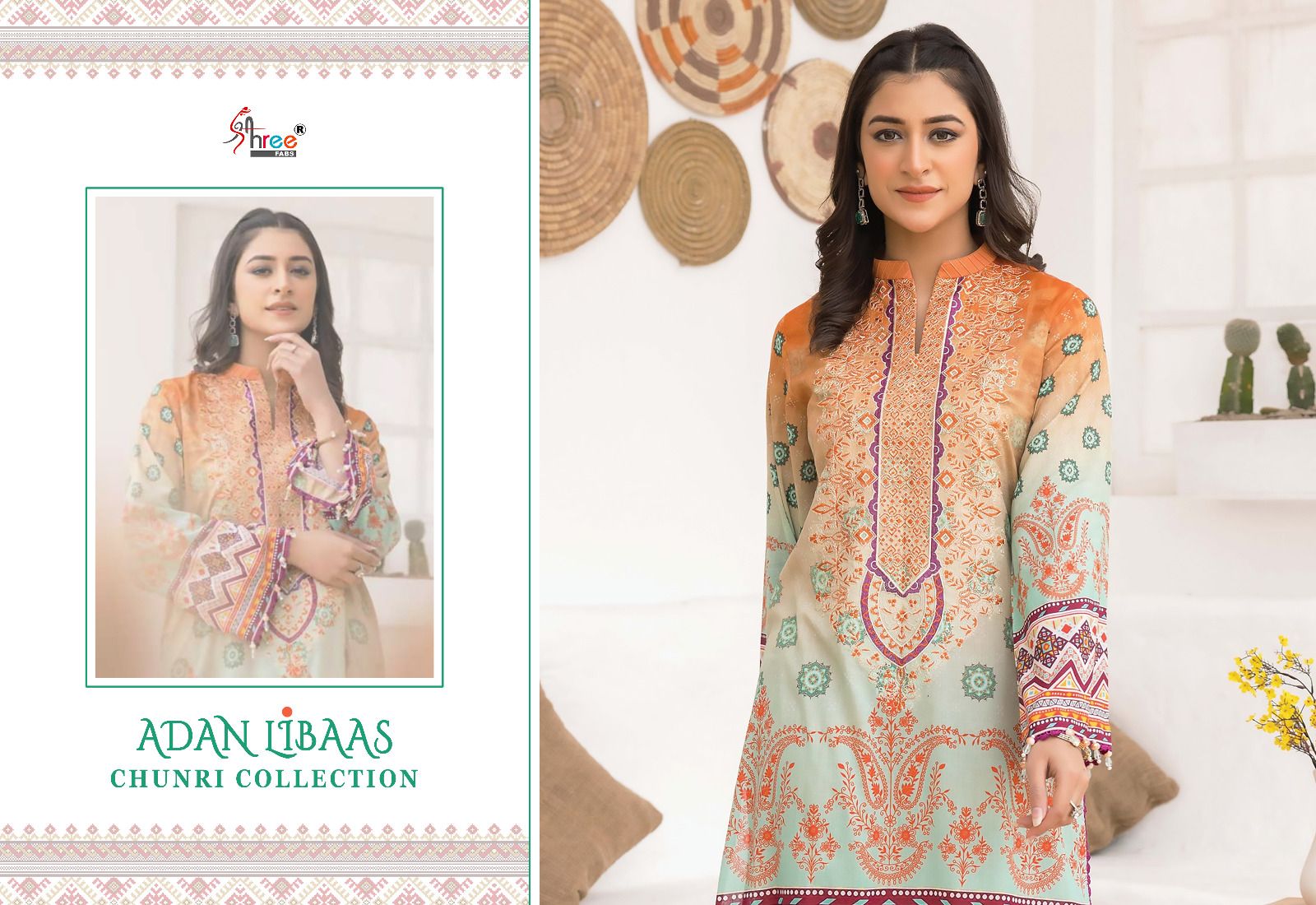 shree fabs Adan Libaas Chunari Collection cotton attrective look salwar suit with siffon dupatta catalog