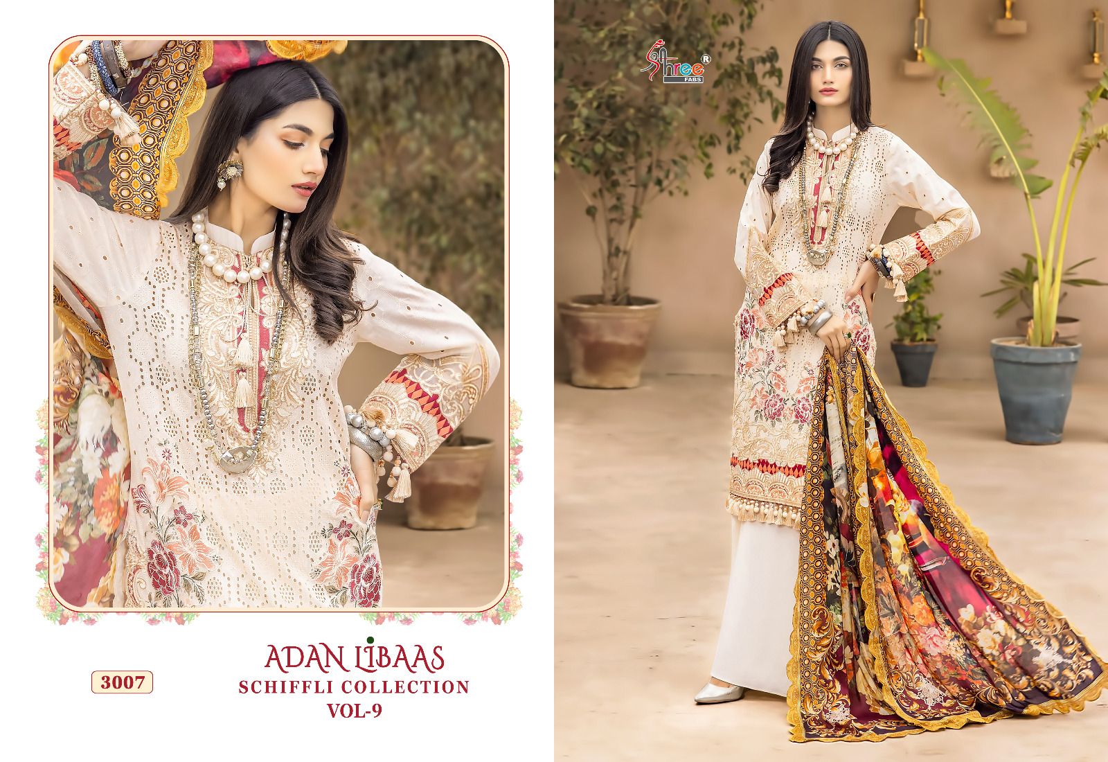 shree fabs Adan Libaas Schiffli Collection Vol 9 cotton innovative look salwar suit catalog