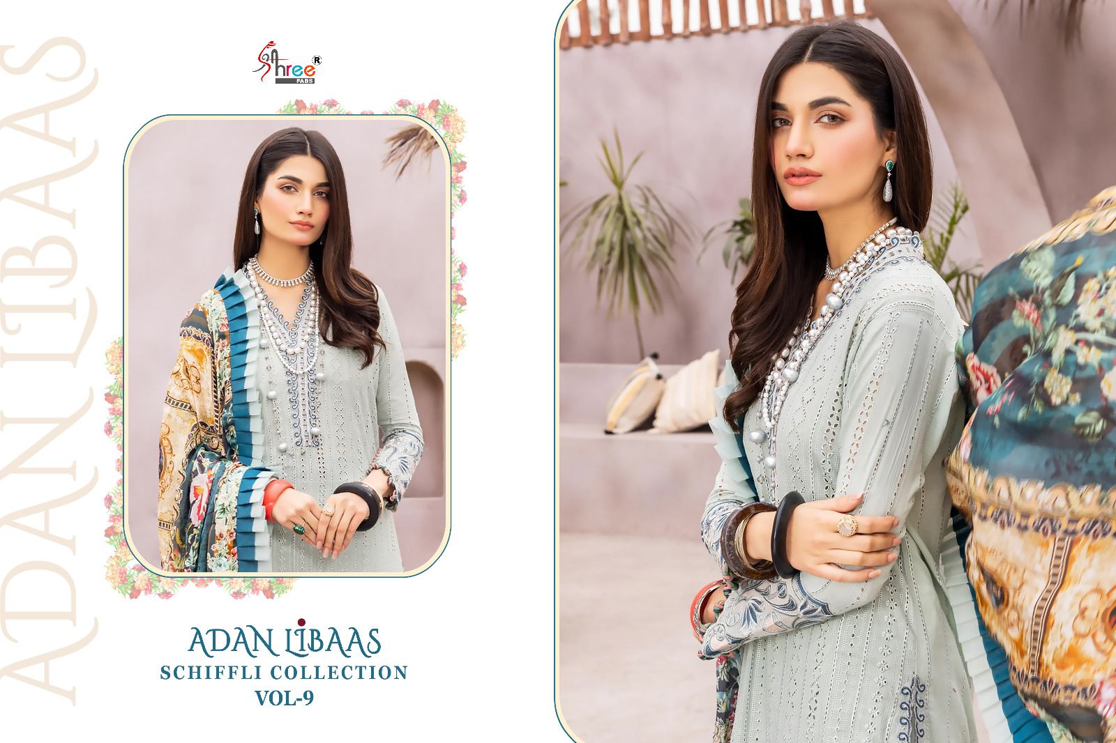 shree fabs Adan Libaas Schiffli Collection Vol 9 cotton innovative look salwar suit catalog