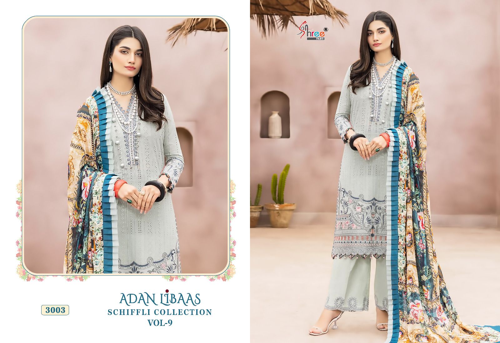 shree fabs Adan Libaas Schiffli Collection Vol 9 cotton innovative look salwar suit catalog