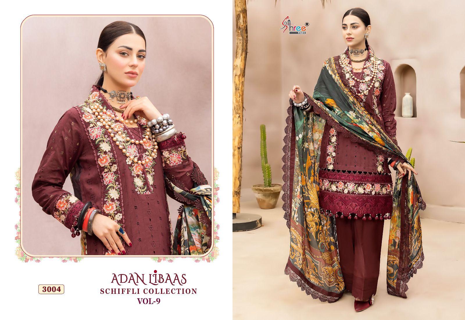 shree fabs Adan Libaas Schiffli Collection Vol 9 cotton innovative look salwar suit catalog