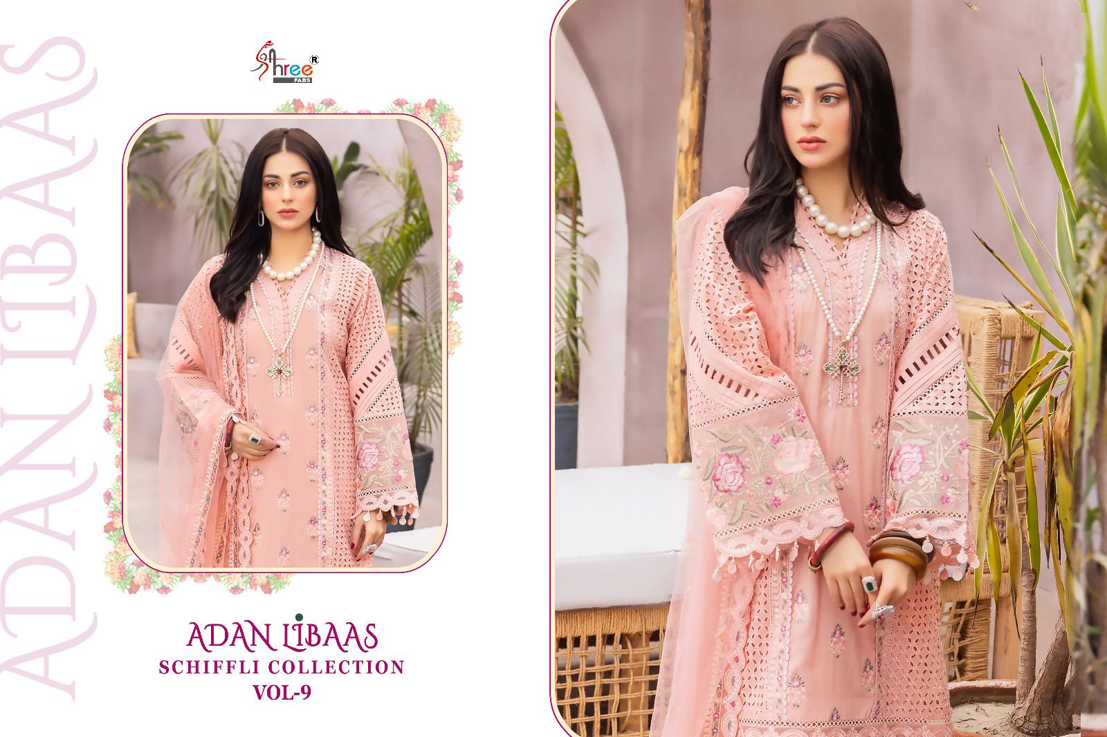 shree fabs Adan Libaas Schiffli Collection Vol 9 cotton innovative look salwar suit catalog