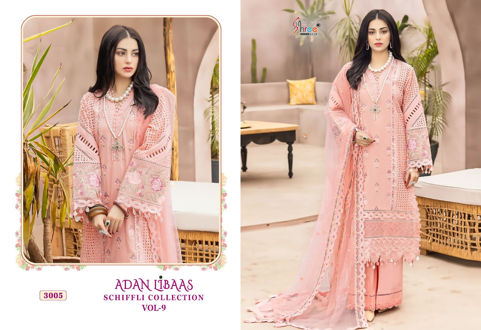 shree fabs Adan Libaas Schiffli Collection Vol 9 cotton innovative look salwar suit catalog