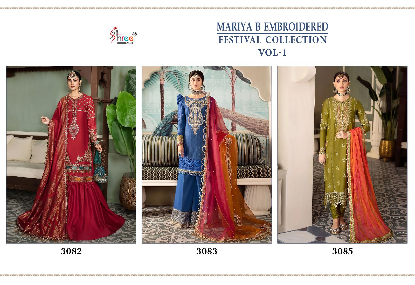 shree fabs Maria B Embroidred Festival Collection Vol 1 rayon elegant salwar suit catalog