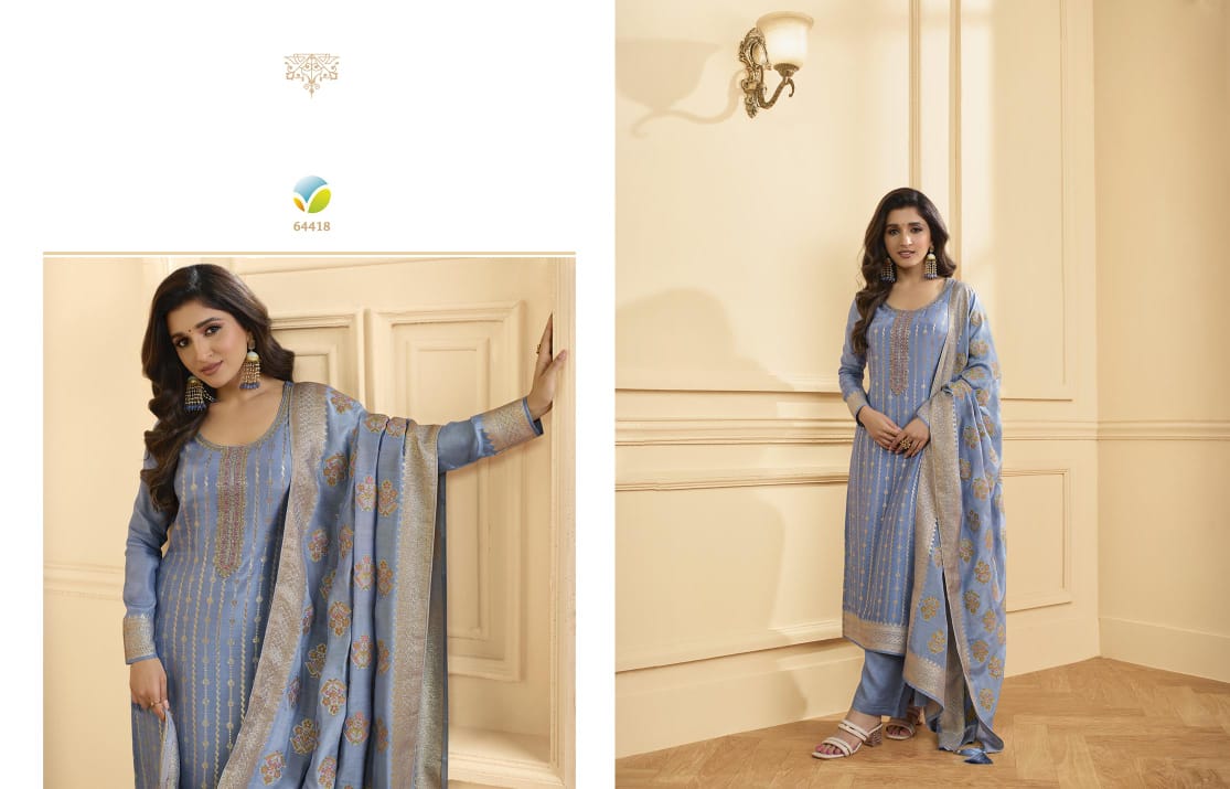 vinay fashion Kaseesh Shanaya Jacquarad attrective look salwar suit cataloug